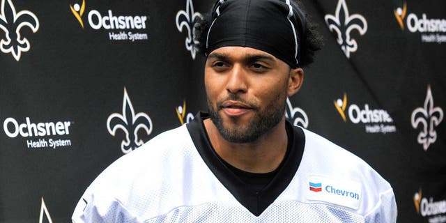 Jul 28, 2014; White Sulpher Springs, WV, USA; New Orleans Saints wide receiver Nick Toon (88) speaks to the media following training camp at The Greenbrier. Mandatory Credit: Michael Shroyer-USA TODAY Sports
