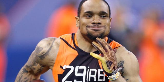 INDIANAPOLIS, IN - FEBRUARY 21: Running back Thomas Rawls of Central Michigan in action during the 2015 NFL Scouting Combine at Lucas Oil Stadium on February 21, 2015 in Indianapolis, Indiana. (Photo by Joe Robbins/Getty Images)