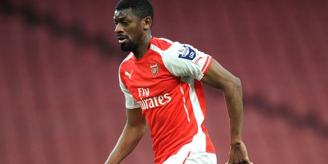 LONDON, ENGLAND - APRIL 13: Abou Diaby of Arsenal during the match between Arsenal U21 and Reading U21 in the Barclays Premier U21 League at Emirates Stadium on April 13, 2015 in London, England. (Photo by David Price/Arsenal FC via Getty Images)
