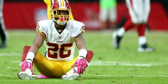 Oct 12, 2014; Glendale, AZ, USA; Washington Redskins safety Bashaud Breeland (26) against the Arizona Cardinals at University of Phoenix Stadium. The Cardinals defeated the Redskins 30-20. Mandatory Credit: Mark J. Rebilas-USA TODAY Sports