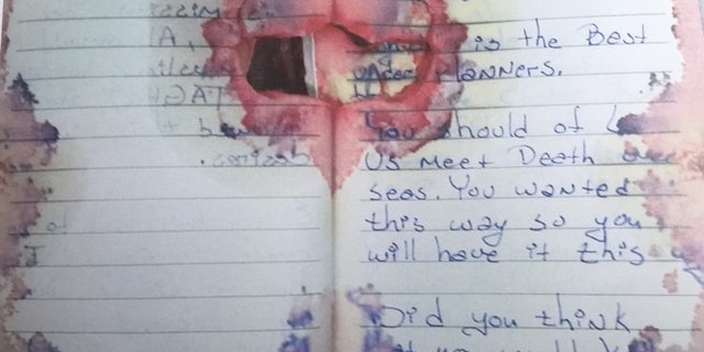 A page from Rahami's journal,recovered at the location of his arrest on Monday.