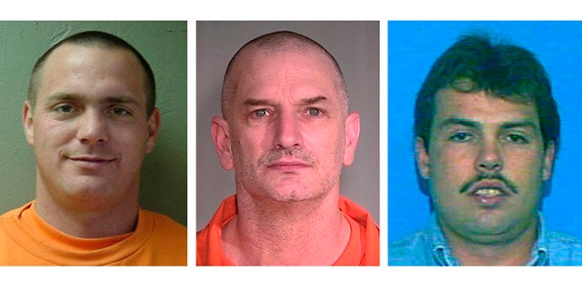 In this combination of undated photos provided by the Mohave County Sheriff's Office, Tracy Province, left, John McClusky, center, Daniel Renwick are shown. The three inmates, all convicted of murder, escaped from a northwest Arizona prison on Friday, July 30, 2010. The men are considered armed and dangerous. (AP Photo/Mohave County Sheriff's Office)