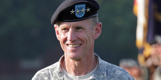 July 23, 2010: Gen. Stanley McChrystal reviews troops for the last time as he is honored at a retirement ceremony at Fort McNair in Washington.