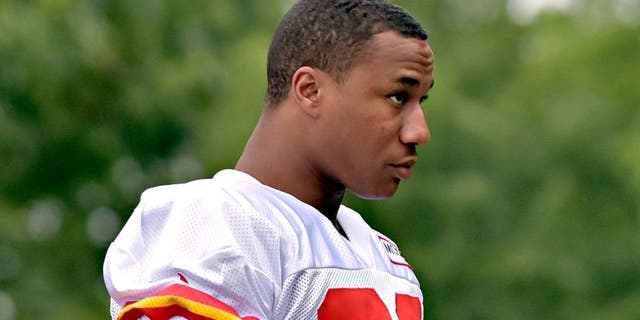 Jul 29, 2015; St. Joseph, MO, USA; Kansas City Chiefs cornerback Marcus Peters (22) walks to the field during the first day of training camp at Missouri Western State University. Mandatory Credit: Denny Medley-USA TODAY Sports