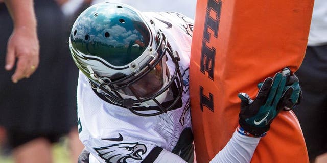 Jun 17, 2015; Philadelphia, PA, USA; Philadelphia Eagles defensive back JaCorey Shepherd (36) runs drills during minicamp at The NovaCare Complex. Mandatory Credit: Bill Streicher-USA TODAY Sports