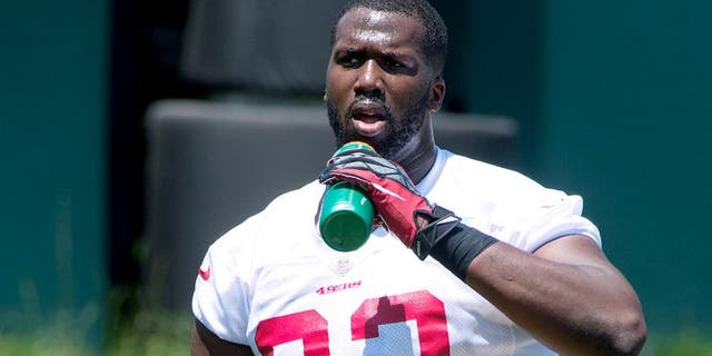 May 28, 2014; Santa Clara, CA, USA; San Francisco 49ers defensive tackle Quinton Dial (92) during organized team activities at the SAP Performance Facility. Mandatory Credit: Kyle Terada-USA TODAY Sports