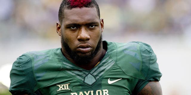 WACO, TX - OCTOBER 11: Shawn Oakman #2 of the Baylor Bears looks on against the TCU Horned Frogs on October 11, 2014 at McLane Stadium in Waco, Texas. (Photo by Cooper Neill/Getty Images)
