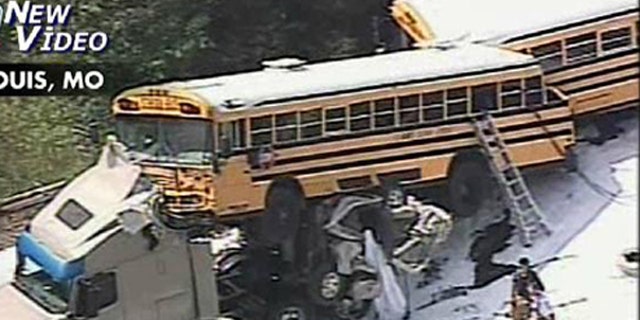 Aug. 5: Two people are dead and dozens injured after two school buses carrying about 100 students crashed into a tractor trailer on a highway near St. Louis, Mo.