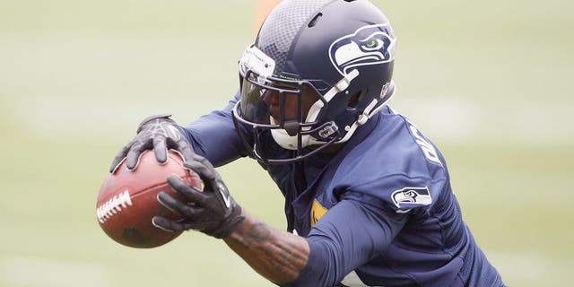 Jun 17, 2014; Renton, WA, USA; Seattle Seahawks wide receiver Paul Richardson (10) catches a pass during minicamp at the Virginia Mason Athletic Center. Mandatory Credit: Joe Nicholson-USA TODAY Sports