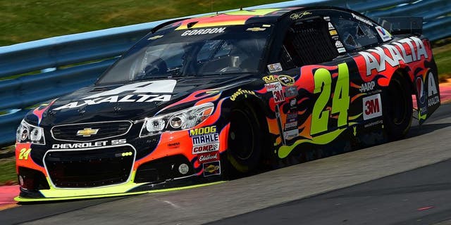 WATKINS GLEN, NY - AUGUST 07: Jeff Gordon, driver of the #24 Axalta Chevrolet, practices for the NASCAR Sprint Cup Series Cheez-It 355 at Watkins Glen International on August 7, 2015 in Watkins Glen, New York. (Photo by Jared C. Tilton/NASCAR via Getty Images)