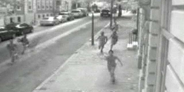This screengrab shows footage from a 'flash mob' attack on July 29.