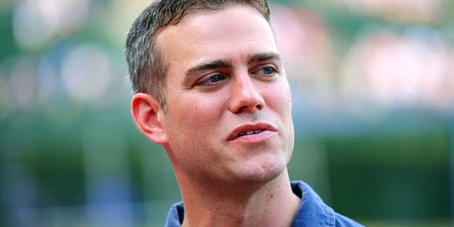 Jun 16, 2012; Chicago, IL, USA; Chicago Cubs president of baseball operations Theo Epstein prior to a game against the Boston Red Sox at Wrigley Field. Mandatory Credit: Dennis Wierzbicki-USA TODAY Sports
