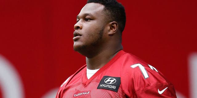 GLENDALE, AZ - AUGUST 01: Offensive tackle D.J. Humphries #74 of the Arizona Cardinals arrives to the team training camp at University of Phoenix Stadium on August 1, 2015 in Glendale, Arizona. (Photo by Christian Petersen/Getty Images)