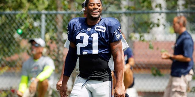 Aug 6, 2015; Foxborough, MA, USA; New England Patriots strong safety Malcolm Butler (21) smiles during training camp at Gillette Stadium. Mandatory Credit: Winslow Townson-USA TODAY Sports