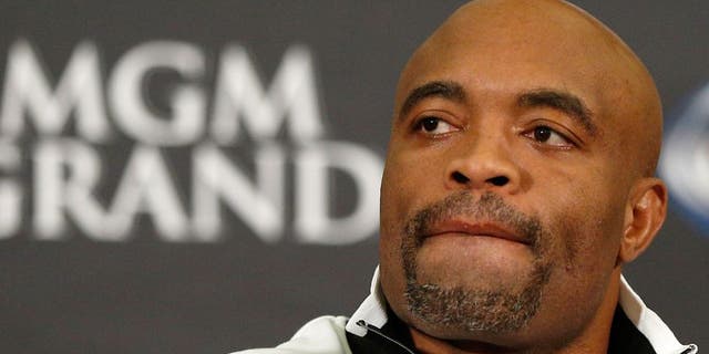 LAS VEGAS, NV - DECEMBER 26: Anderson Silva interacts with media during the UFC 168 pre-fight press conference at the MGM Grand Hotel/Casino on December 26, 2013 in Las Vegas, Nevada. (Photo by Josh Hedges/Zuffa LLC/Zuffa LLC via Getty Images)