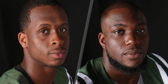 Quarterback Geno Smith #7 of the New York Jets appears in a portrait on June 16, 2015 in Florham Park, New Jersey. (Photo by Al Pereira/Getty Images for New York Jets) Linebacker Ikemefuna Enemkpali #51 of the New York Jets appears in a portrait on June 16, 2015 in Florham Park, New Jersey. (Photo by Al Pereira/Getty Images for New York Jets)