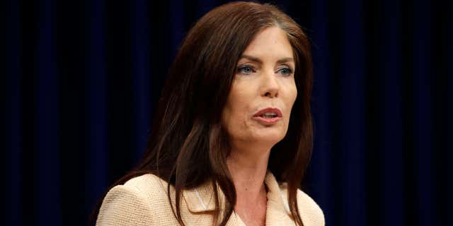 Aug. 12, 2015: Pennsylvania Attorney General Kathleen Kane speaks during a news conference at the state Capitol in Harrisburg, Pa.
