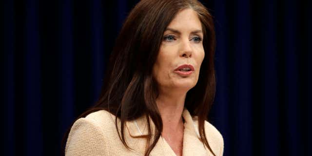 Aug. 12, 2015: Pennsylvania Attorney General Kathleen Kane speaks during a news conference at the state Capitol in Harrisburg, Pa.