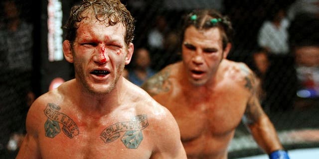 ATLANTIC CITY, NJ - JUNE 22: (L-R) Gray Maynard looks on alongside Clay Guida in the main event lightweight bout during UFC on FX 4 at Revel Casino on June 22, 2012 in Atlantic City, New Jersey. (Photo by Nick Laham/Zuffa LLC/Zuffa LLC)