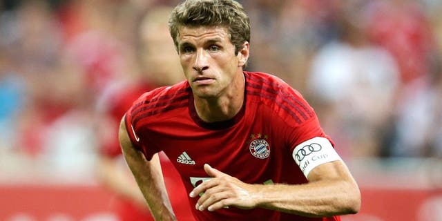 Thomas Muller of FC Bayern Munchen during the AUDI Cup match between FC Bayern Munich and AC Milan on August 4, 2015 at the Allianz Arena in Munich, Germany(Photo by VI Images via Getty Images)
