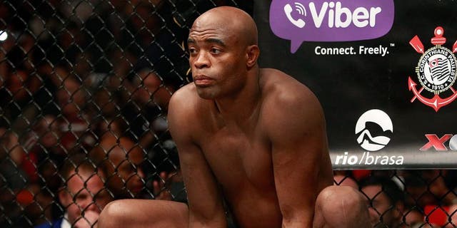 LAS VEGAS, NV - JANUARY 31: Anderson Silva waits for the start of a middleweight fight against Nick Diaz during UFC 183 at the MGM Grand Garden Arena on January 31, 2015 in Las Vegas, Nevada. Silva won by unanimous decision. (Photo by Steve Marcus/Getty Images)