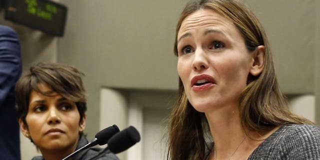 Actresses Halle Berry (left) and Jennifer Garner testify in support of a bill increasing penalties for paparazzi who harass the children of public figures earlier this year in Sacramento, Calif. (AP Photo)