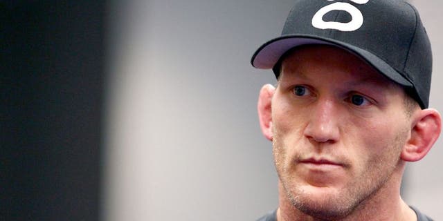 BANGOR, ME - AUGUST 16: Gray Maynard warms up in the locker room backstage during the UFC fight night event at the Cross Insurance Center on August 16, 2014 in Bangor, Maine. (Photo by Mike Roach/Zuffa LLC/Zuffa LLC via Getty Images)