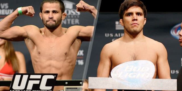 BANGOR, ME - AUG 15: Jussier Formiga steps on the scale during the UFC fight night weigh-in at the Cross Insurance Center on August 15, 2014 in Bangor, Maine. (Photo by Jeff Bottari/Zuffa LLC/Zuffa LLC via Getty Images) PHOENIX, AZ - DECEMBER 12: Henry Cejudo weighs in during the UFC Fight Night weigh-in event at the Phoenix Convention Center on December 12, 2014 in Phoenix, Arizona. (Photo by Josh Hedges/Zuffa LLC/Zuffa LLC via Getty Images)