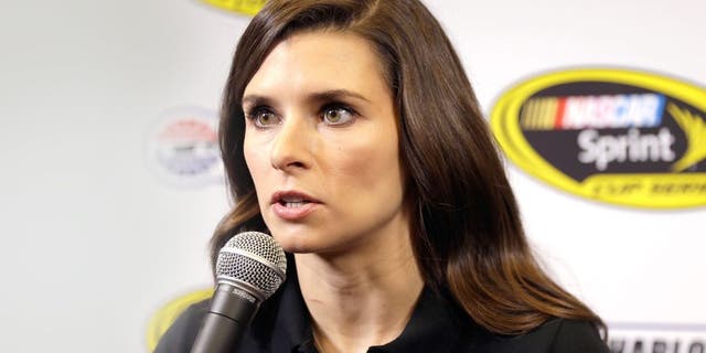 CHARLOTTE, NC - JANUARY 27: Danica Patrick talks with reporters during the NASCAR Sprint Media Tour at the Charlotte Convention Center on January 27, 2015 in Charlotte, North Carolina. (Photo by Bob Leverone/NASCAR via Getty Images)