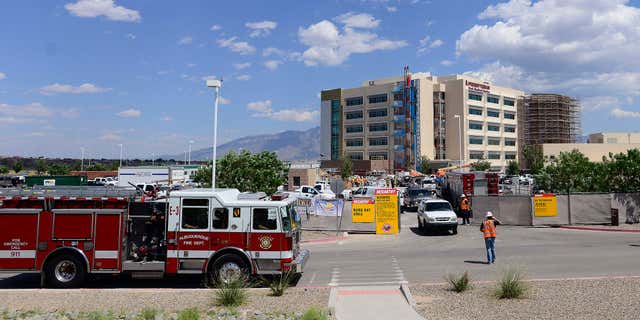 Aug. 18, 2015: Emergency crews respond to a scaffolding accident at the Presbyterian Rust Medical Center in Rio Rancho, N.M.