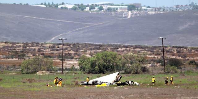 Aug. 16, 2015: Authorities say multiple people died following the midair collision and crash of two small planes near an airport in southern San Diego County.
