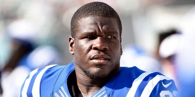 Aug 16, 2015; Philadelphia, PA, USA; Indianapolis Colts running back Frank Gore (23) on the sidelines during game against the Philadelphia Eagles in a preseason NFL football game at Lincoln Financial Field. The Eagles defeated the Colts, 36-10. Mandatory Credit: Eric Hartline-USA TODAY Sports