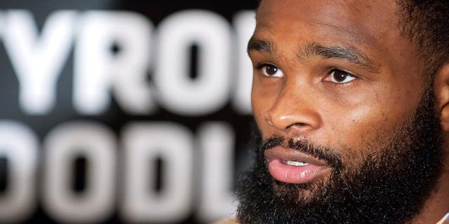 UFC welterweight fighter Tyron Woodley at the Macao UFC Fight Night Press Conference at the Four Season Hotel on August 20, 2014 in Hong Kong. (Photo by Anthony Kwan/Getty Images)