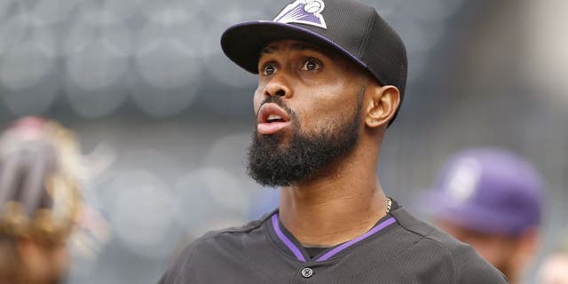 NEW YORK, NY - AUGUST 10: Jose Reyes #7 of the Colorado Rockies before the start of a game against the New York Mets on August 10, 2015 at Citi Field in the Flushing neighborhood of the Queens borough of New York City. (Photo by Rich Schultz/Getty Images)