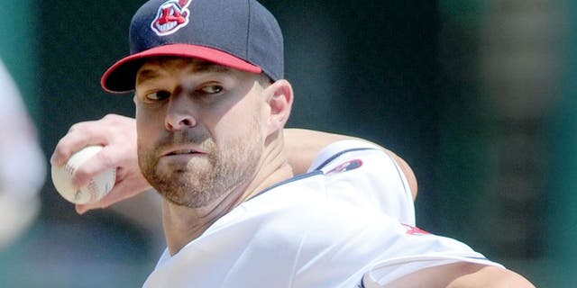 Jul 29, 2015; Cleveland, OH, USA; Cleveland Indians starting pitcher Corey Kluber (28) at Progressive Field. Mandatory Credit: Ken Blaze-USA TODAY Sports