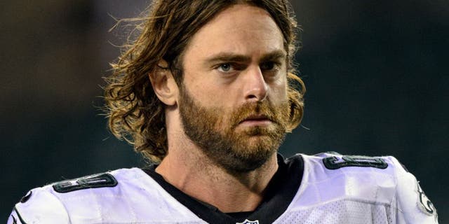 Aug 15, 2013; Philadelphia, PA, USA; Philadelphia Eagles guard Evan Mathis (69) leaves the field after playing the Carolina Panthers at Lincoln Financial Field. The Eagles defeated the Panthers 14-9. Mandatory Credit: Howard Smith-USA TODAY Sports