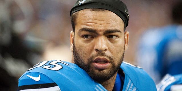 Aug 9, 2014; Detroit, MI, USA; Detroit Lions outside linebacker Kyle Van Noy (95) during the second quarter at Ford Field. Mandatory Credit: Tim Fuller-USA TODAY Sports
