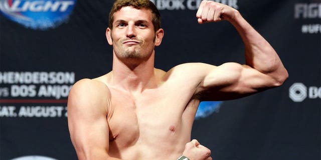 TULSA, OK - AUGUST 22: Chas Skelly weighs in during the UFC Fight Night weigh-in at the BOK Center on August 22, 2014 in Tulsa, Oklahoma. (Photo by Josh Hedges/Zuffa LLC/Zuffa LLC via Getty Images)