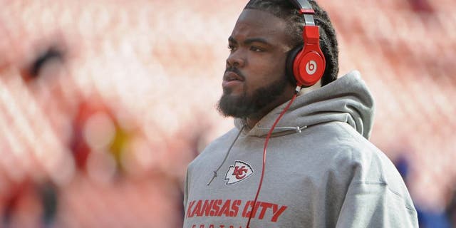 Nov 24, 2013; Kansas City, MO, USA; Kansas City Chiefs nose tackle Dontari Poe (92) warms up before the game against the San Diego Chargers at Arrowhead Stadium. San Diego won 41-38. Mandatory Credit: John Rieger-USA TODAY Sports