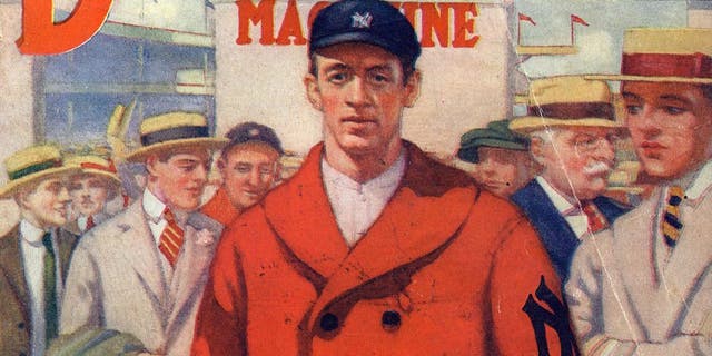 NEW YORK - SEPTEMBER, 1916: A color painting of pitcher Ray Caldwell of the New York Yankees graces the front cover of the September, 1916 issue of Baseball Magazine published in New York, New York. (Photo by: FCA Collection/Diamond Images/Getty Images)