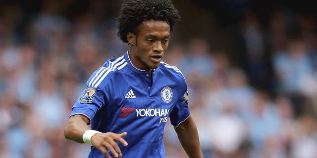 MANCHESTER, ENGLAND - AUGUST 16: Juan Cuadrado of Chelsea during the Barclays Premier League match between Manchester City and Chelsea at the Etihad Stadium on August 16, 2015 in Manchester, England. (Photo by Matthew Ashton - AMA/Getty Images)