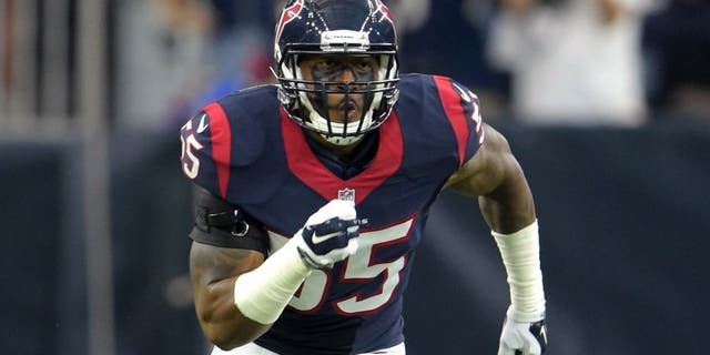 Aug 15, 2015; Houston, TX, USA; Houston Texans linebacker Benardrick McKinney (55) against the San Francisco 49ers in a preseason NFL football game at NRG Stadium. Mandatory Credit: Kirby Lee-USA TODAY Sports