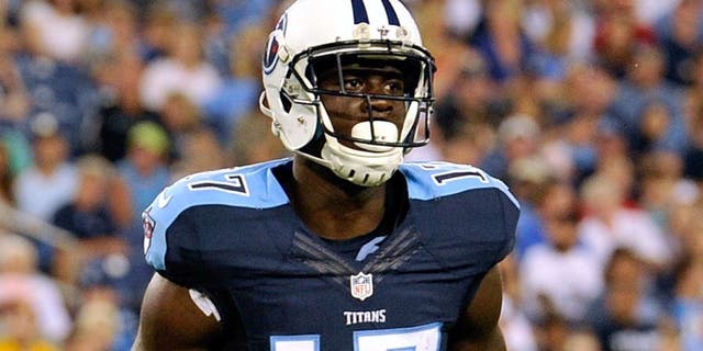 NASHVILLE, TN - AUGUST 23: Dorial Green-Beckham #17 of the Tennessee Titans plays during a pre-season game against the St. Louis Rams at Nissan Stadium on August 23, 2015 in Nashville, Tennessee. (Photo by Frederick Breedon/Getty Images)