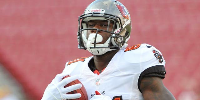 TAMPA, FL - AUGUST 29: Tight end Tim Wright #81 of the Tampa Bay Buccaneers warms up for play against the Washington Redskins August 29, 2013 at Raymond James Stadium in Tampa, Florida. (Photo by Al Messerschmidt/Getty Images)