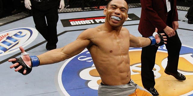 LAS VEGAS, NV - DECEMBER 03: John Dodson reacts after defeating TJ Dillashaw during The Ultimate Fighter 14 Finale at the Pearl Theatre at the Palms Hotel and Casino on December 3, 2011 in Las Vegas, Nevada. (Photo by Josh Hedges/Zuffa LLC/Zuffa LLC via Getty Images)