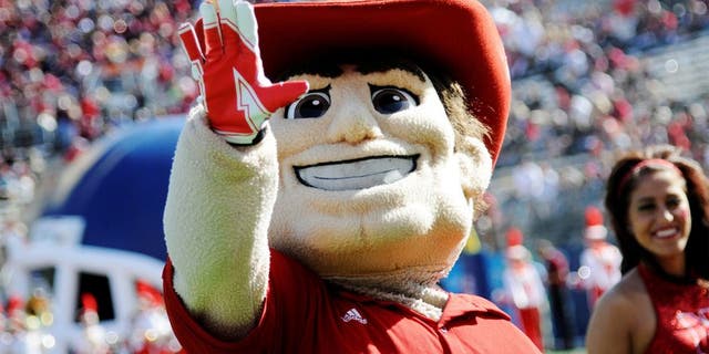 January 02, 2012; Orlando, FL, USA; Nebraska Cornhuskers mascot gets the fans fired up before the first quarter of the 2012 Capital One Bowl against the South Carolina Gamecocks at the Florida Citrus Bowl. Mandatory Credit: Brad Barr-USA TODAY Sports