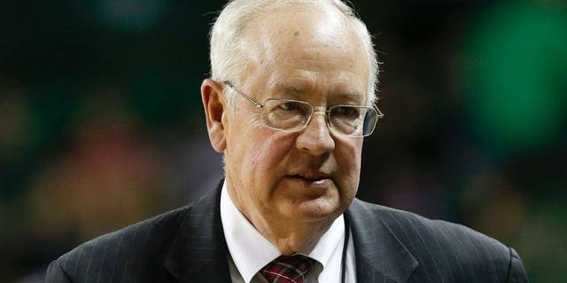 Dec 9, 2014; Waco, TX, USA; Baylor Bears president Ken Starr during the game against the Texas A&amp;M Aggies at Ferrell Center. Mandatory Credit: Kevin Jairaj-USA TODAY Sports