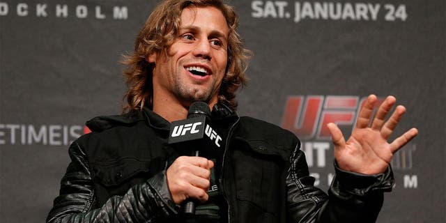 STOCKHOLM, SWEDEN - JANUARY 23: Urijah Faber interacts with fans during a Q&A session before UFC Fight Night Weigh-ins at the Hovet Arena on January 23, 2015 in Stockholm, Sweden. (Photo by Josh Hedges/Zuffa LLC/Zuffa LLC via Getty Images)