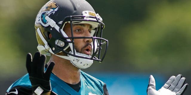 May 28, 2015; Jacksonville, FL, USA; Jacksonville Jaguars wide receiver Tandon Doss (17) during OTAs at the Florida Blue Health and Wellness Practice Fields. Mandatory Credit: Phil Sears-USA TODAY Sports