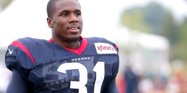 Aug 7, 2015; Richmond, VA, USA; Houston Texans defensive back Charles James (31) looks on during joint practice with the Washington Redskins as part of day eight of training camp at Bon Secours Washington Redskins Training Center. Mandatory Credit: Amber Searls-USA TODAY Sports